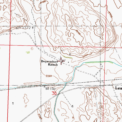 Topographic Map of Beyersdorf Ranch, NE