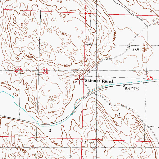 Topographic Map of Skinner Ranch, NE