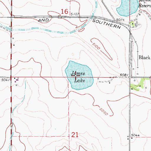 Topographic Map of James Lake, CO