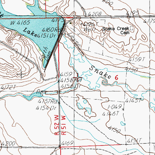 Topographic Map of Spring Creek, NE