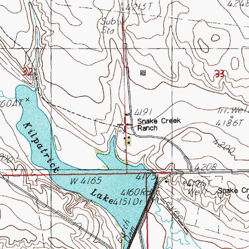 Topographic Map of Snake Creek Ranch, NE