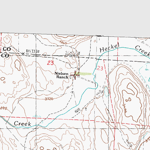 Topographic Map of Nielsen Ranch, NE