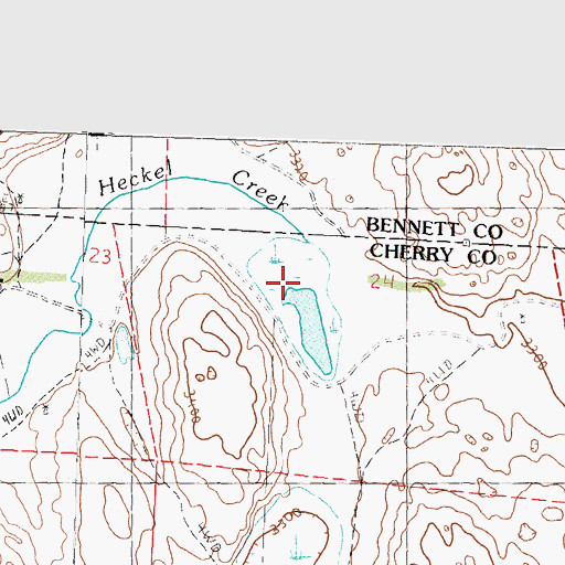 Topographic Map of Heckel Creek, NE