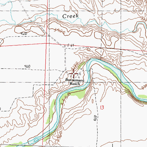 Topographic Map of Bornemann Ranch, NE