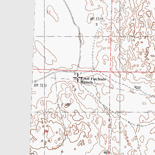 Topographic Map of Emil Fuchser Ranch, NE