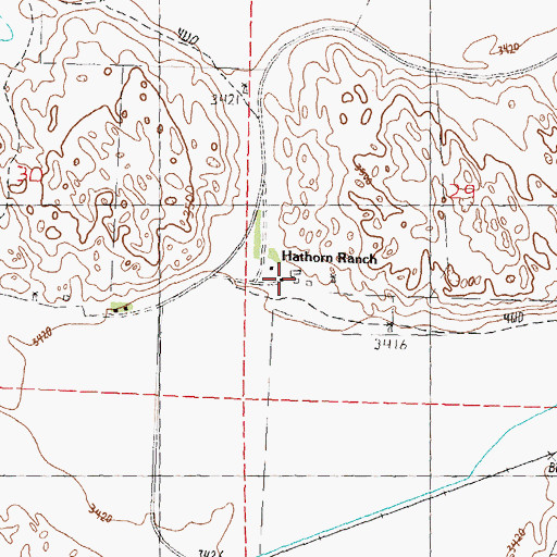 Topographic Map of Hathorn Ranch, NE