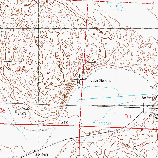 Topographic Map of Lefler Ranch, NE