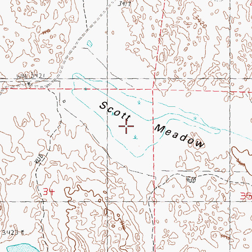 Topographic Map of Scott Meadow, NE