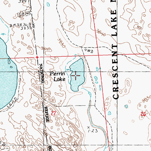 Topographic Map of Perrin Lake, NE