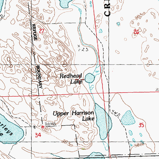 Topographic Map of Redhead Lake, NE