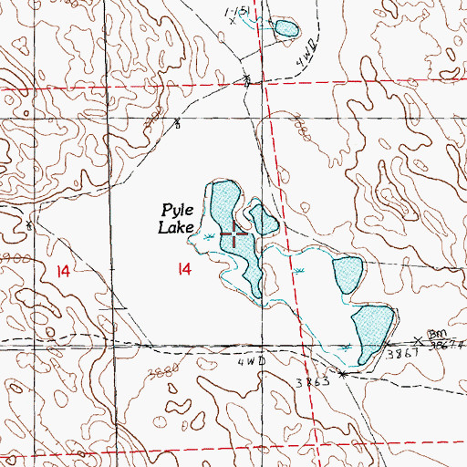 Topographic Map of Pyle Lake, NE