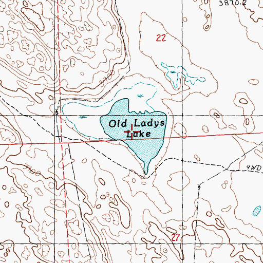 Topographic Map of Old Ladys Lake, NE