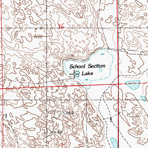 Topographic Map of School Section Lake, NE