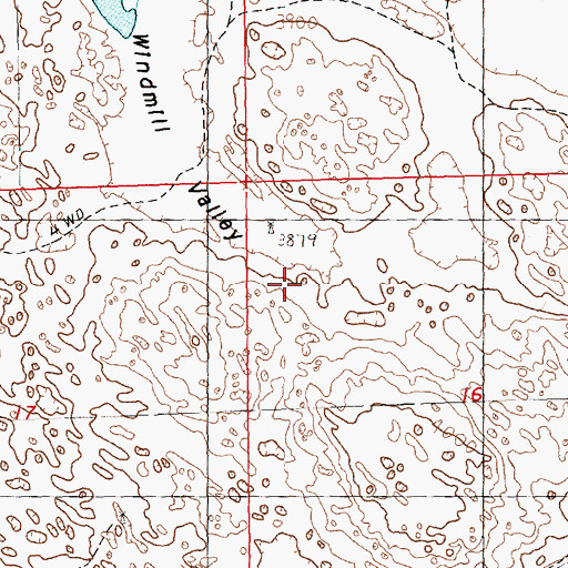 Topographic Map of Windmill Valley, NE