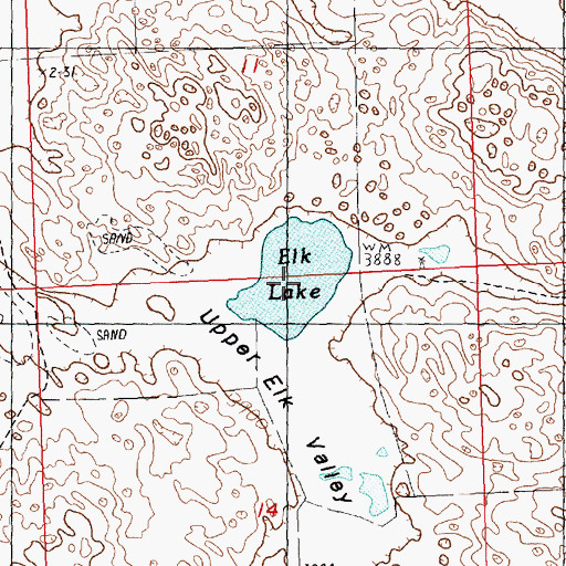 Topographic Map of Elk Lake, NE