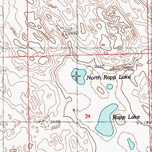 Topographic Map of North Rapp Lake, NE