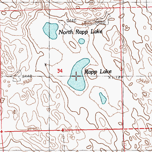 Topographic Map of Rapp Lake, NE