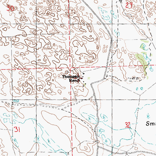 Topographic Map of Thompson Ranch, NE