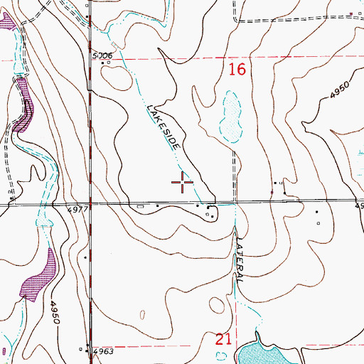 Topographic Map of Lakeside Lateral, CO