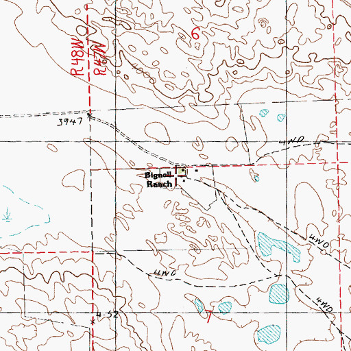 Topographic Map of Bignell Ranch, NE