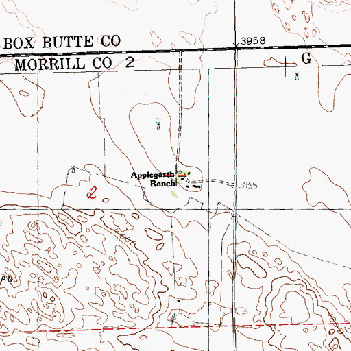 Topographic Map of Applegarth Ranch, NE