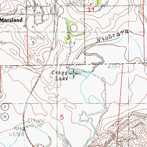 Topographic Map of Gregg Lake, NE