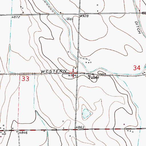 Topographic Map of Tuber, CO