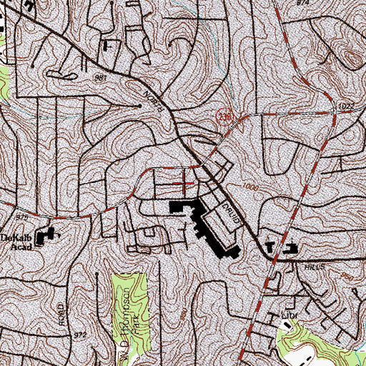 Topographic Map of North Druid Hills, GA