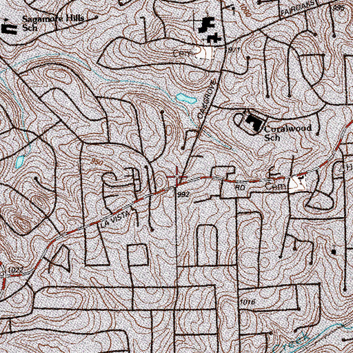 Topographic Map of Oak Grove, GA