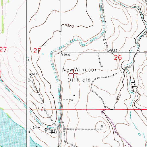 Topographic Map of New Windsor Oil Field, CO