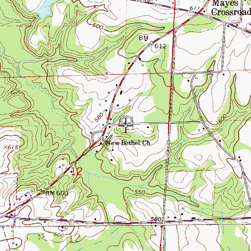 Topographic Map of New Bethel Cemetery, AL