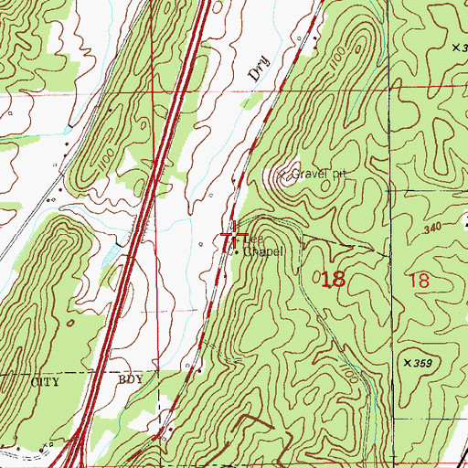 Topographic Map of Lea Chapel School (historical), AL