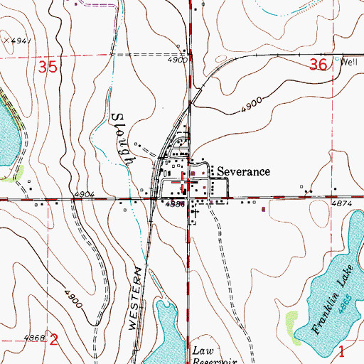 Topographic Map of Severance, CO