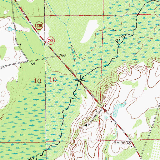 Topographic Map of Cooks Ford Bridge, AL