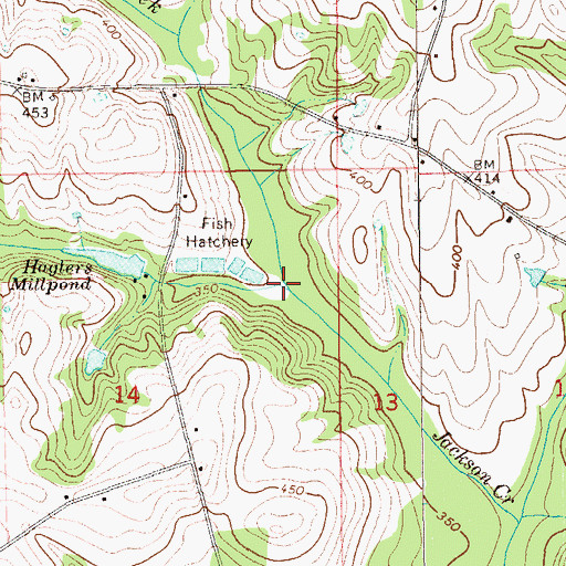 Topographic Map of Hagler Mill Creek, AL