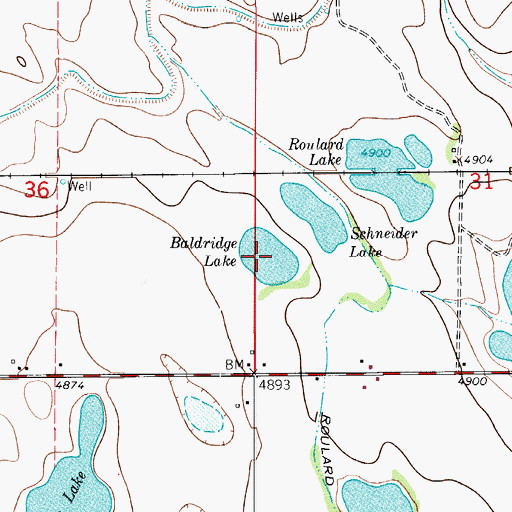 Topographic Map of Baldridge Lake, CO
