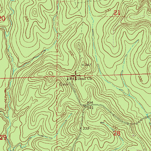 Topographic Map of Mount Gilead, AL