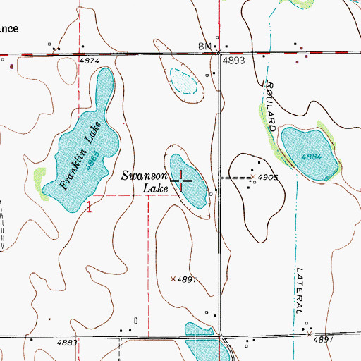 Topographic Map of Swanson Lake, CO