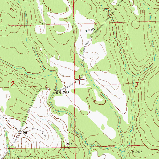 Topographic Map of Poplar Springs (historical), AL