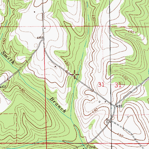 Topographic Map of Richards Mill (historical), AL