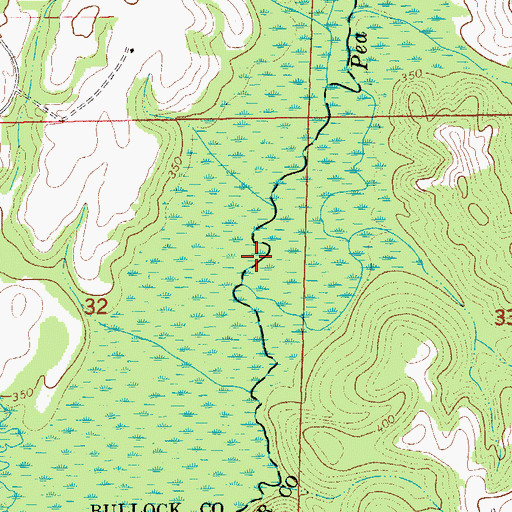 Topographic Map of Richardsons Bridge (historical), AL