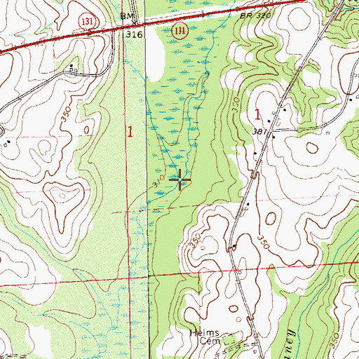 Topographic Map of Skippers Branch, AL
