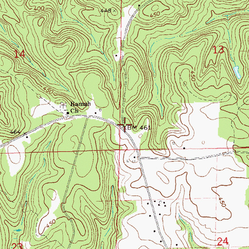 Topographic Map of Taylors Store (historical), AL