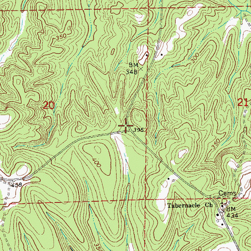 Topographic Map of White Oak Chapel (historical), AL