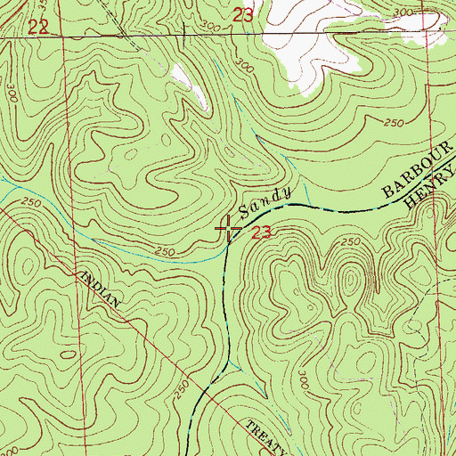 Topographic Map of Woods Mill (historical), AL