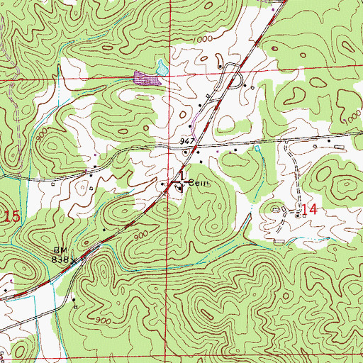 Topographic Map of Bethel Cemetery, AL