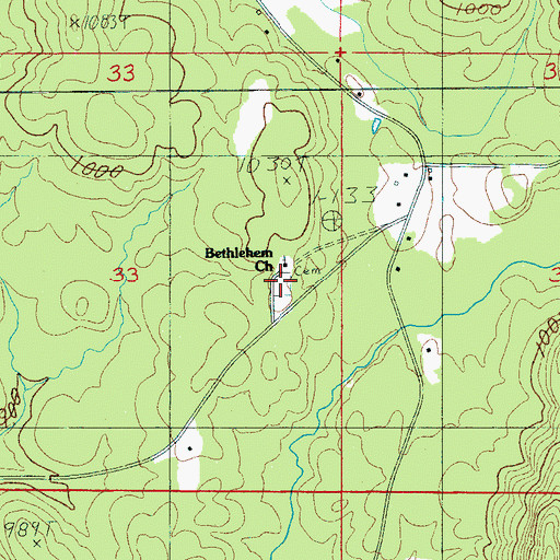 Topographic Map of Bethlehem Cemetery, AL