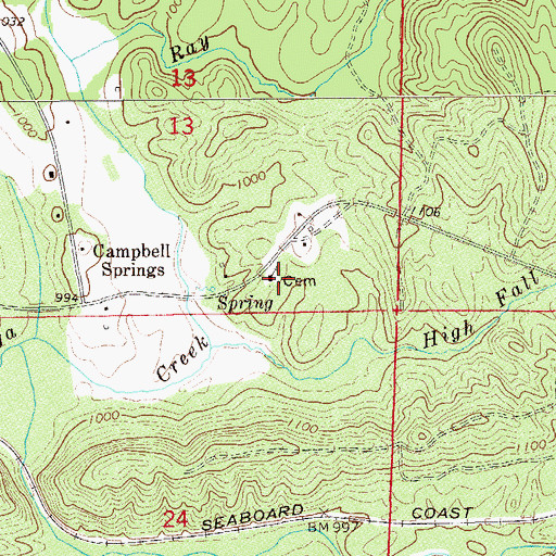 Topographic Map of Campbell Springs Cemetery, AL