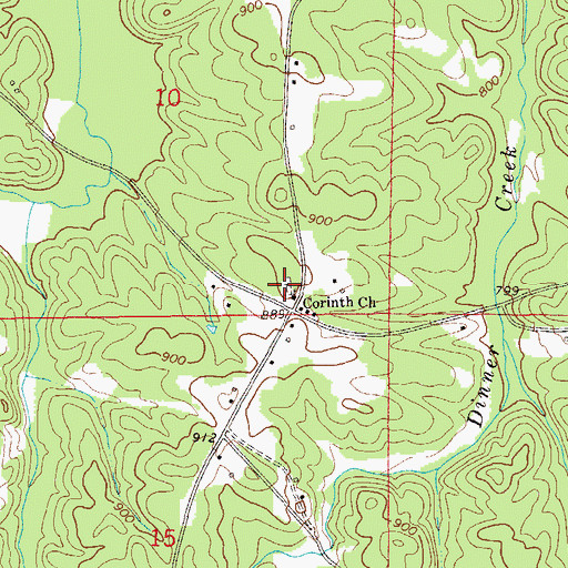 Topographic Map of Corinth Cemetery, AL