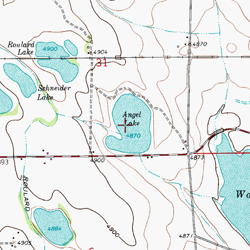 Topographic Map of Angel Lake, CO